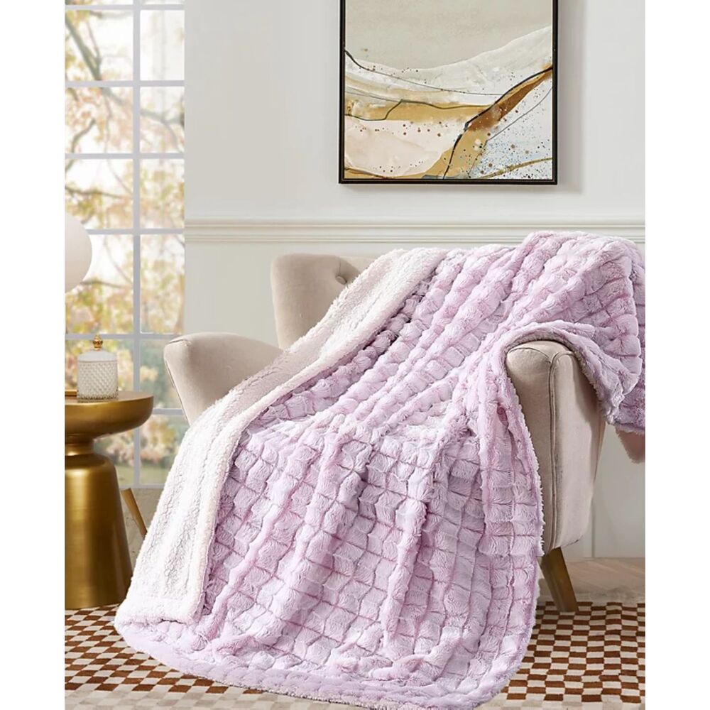NWT Royal Luxe Reversible Micromink to Faux-Sherpa Tie-Dye Throw